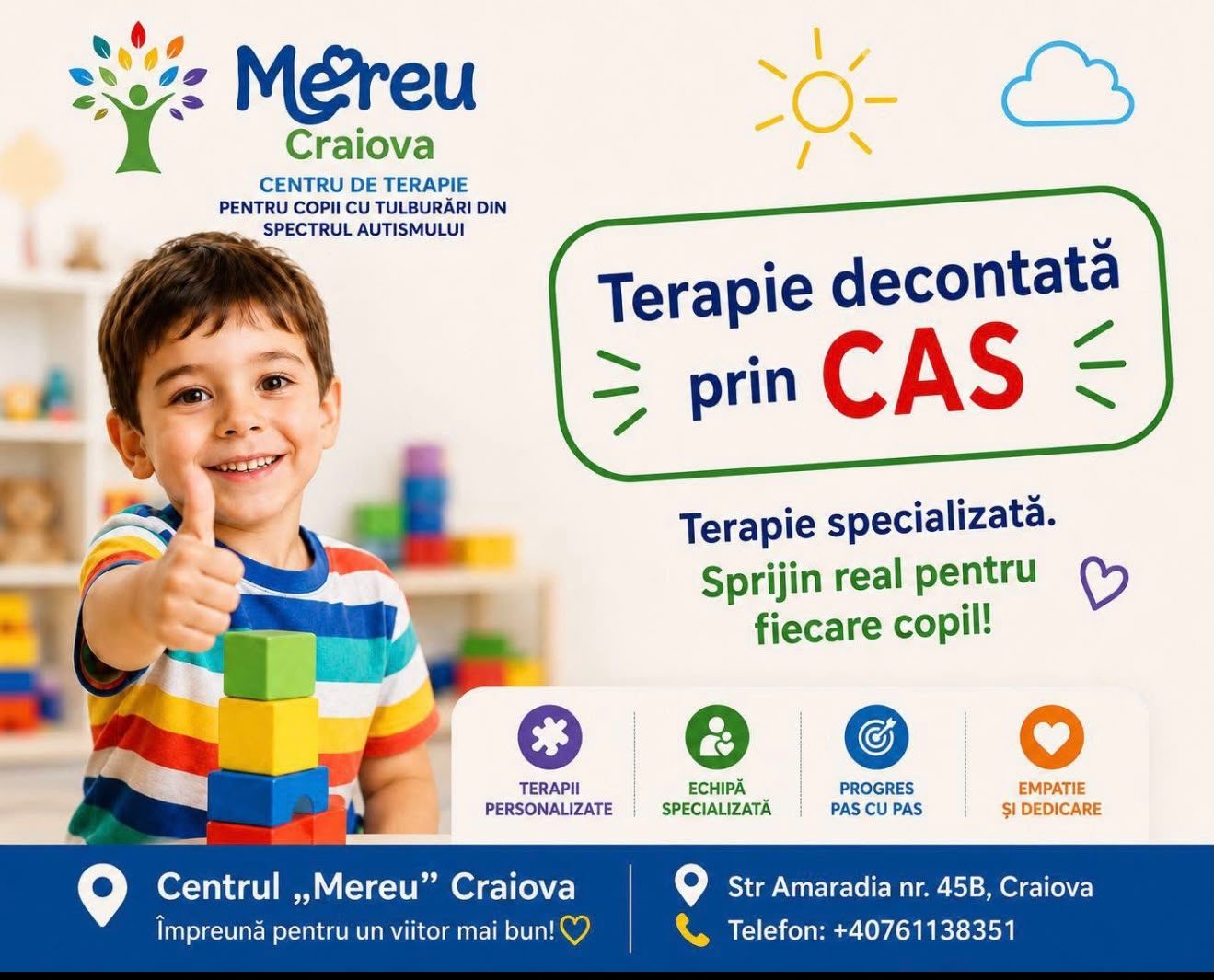 Centrul MEREU – terapie decontată prin CAS