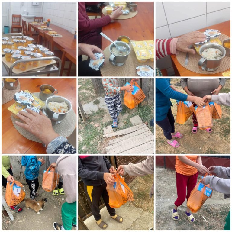 Mese calde pregătite și distribuite de voluntari